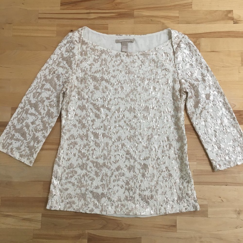 Banana Republic gold sequined shirt